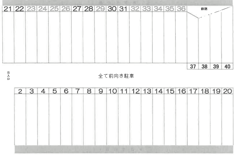 中村駐車場の駐車配置図