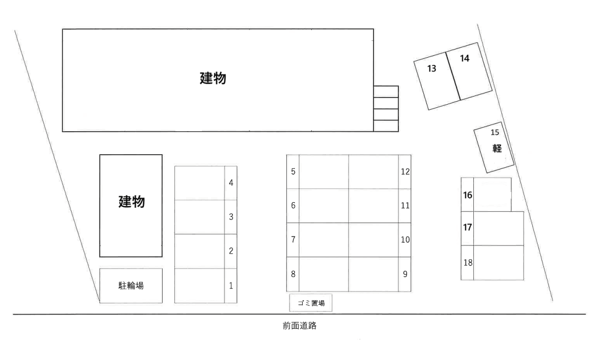 カーサ・ルーチェ2の駐車配置図