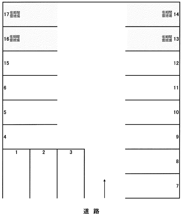 月寒中央通2丁目駐車場の駐車配置図