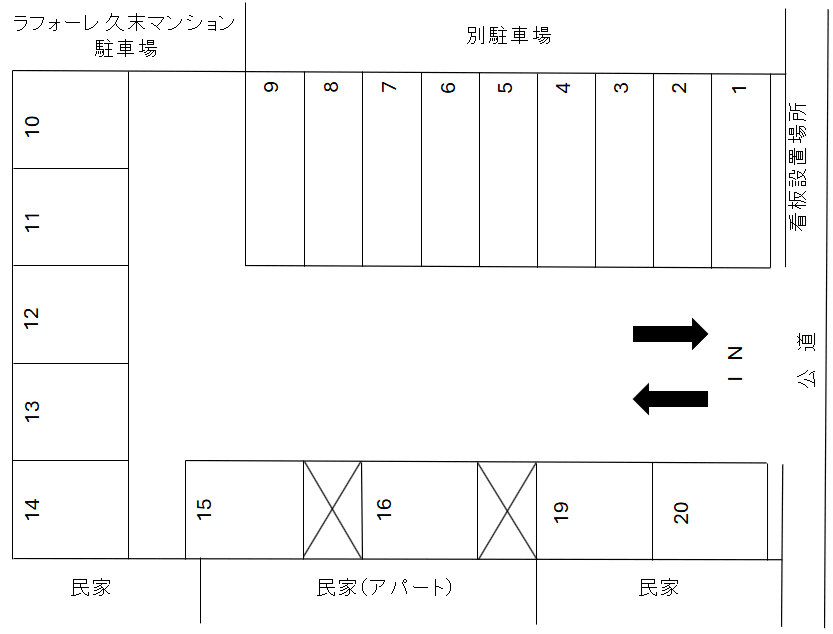 No.214駐車場の駐車配置図