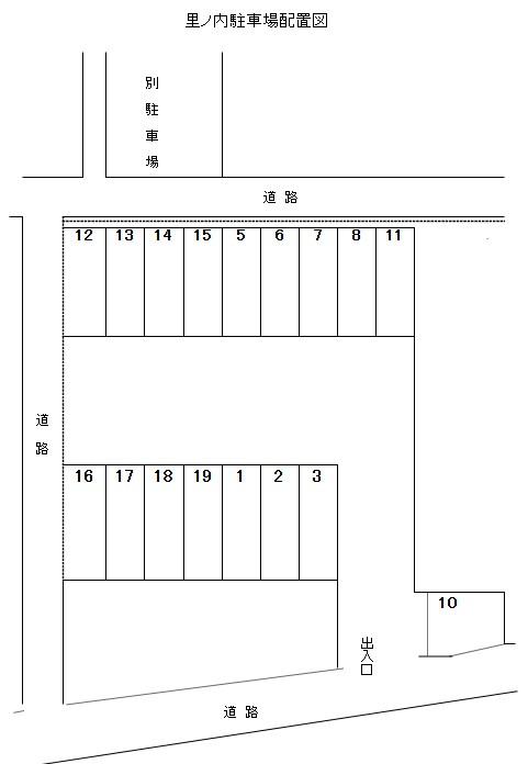 里ノ内駐車場の駐車配置図