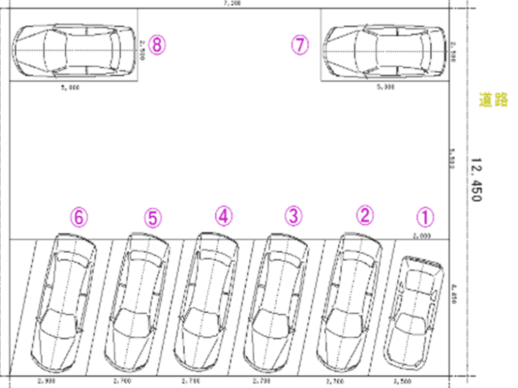 Parking Hの駐車配置図