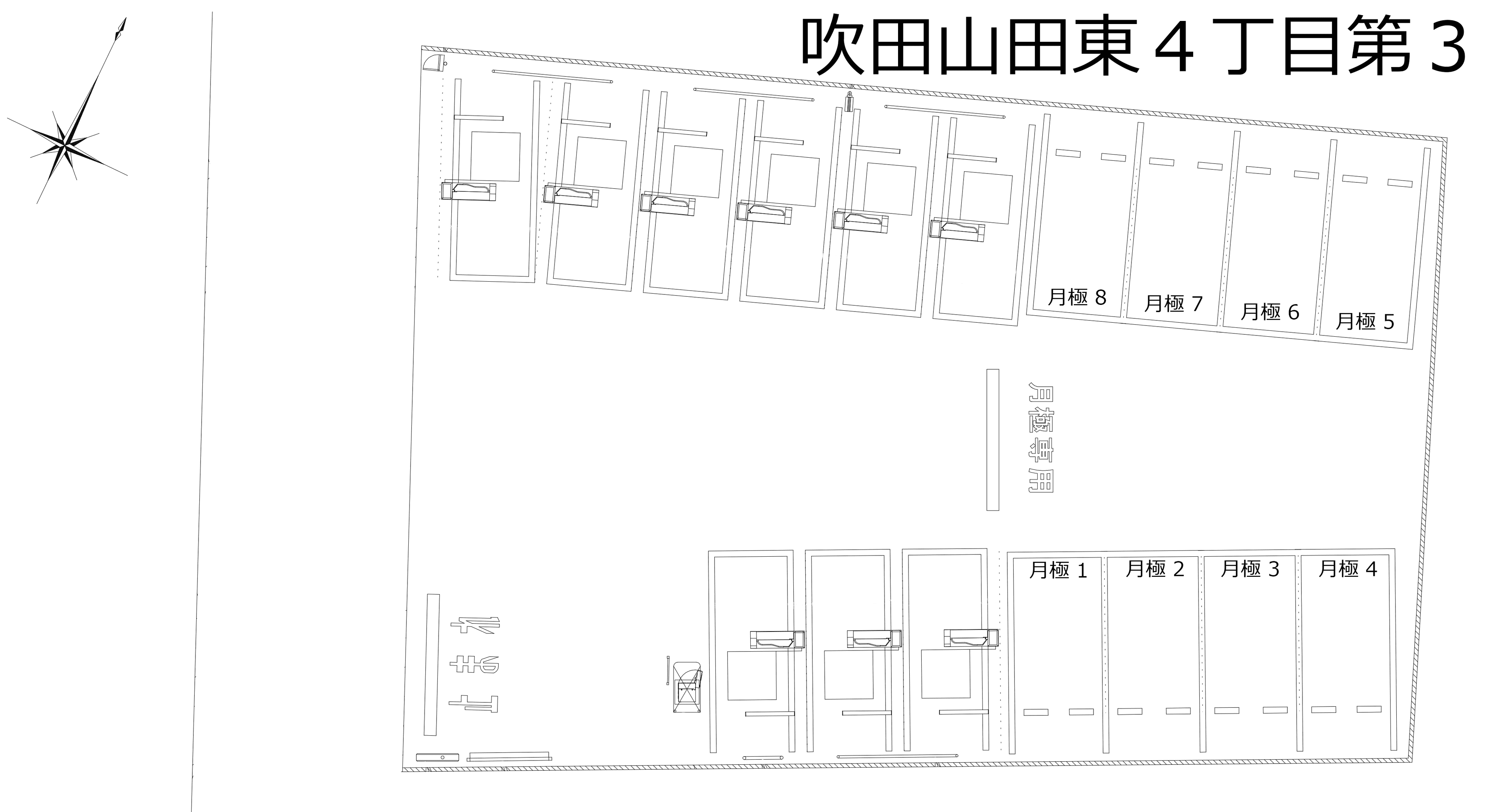 吹田山田東4丁目第3の駐車配置図
