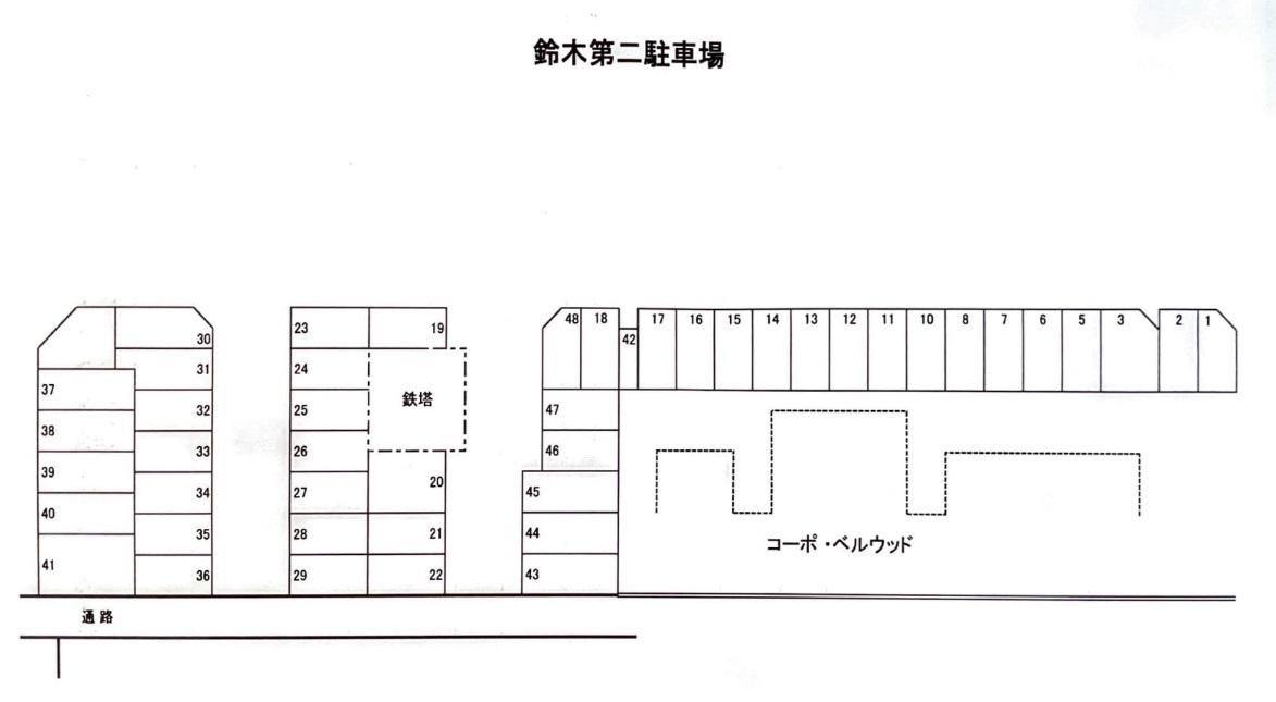 鈴木第二駐車場の駐車配置図