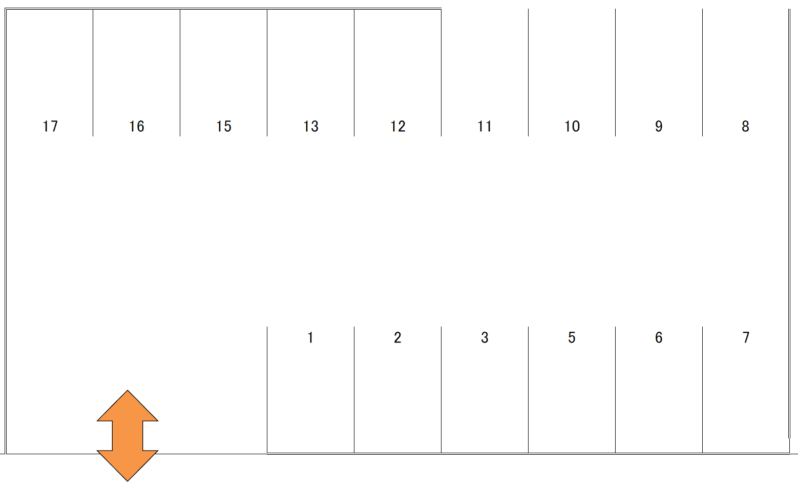 卯田駐車場の駐車配置図