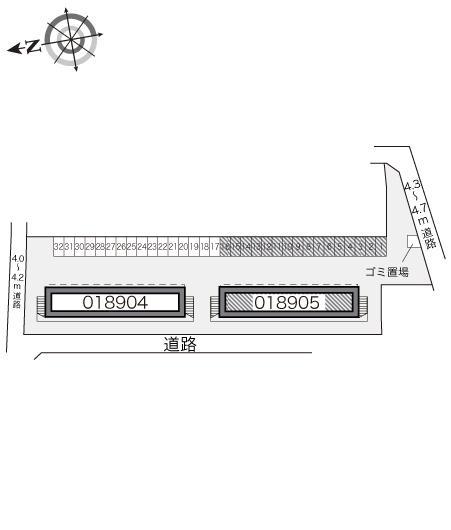 プルメリアB(18905)の駐車配置図