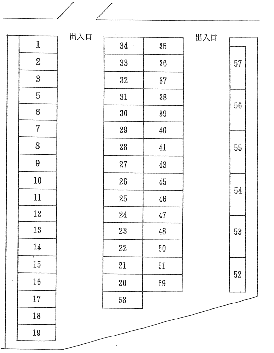 山崎駐車場の駐車配置図