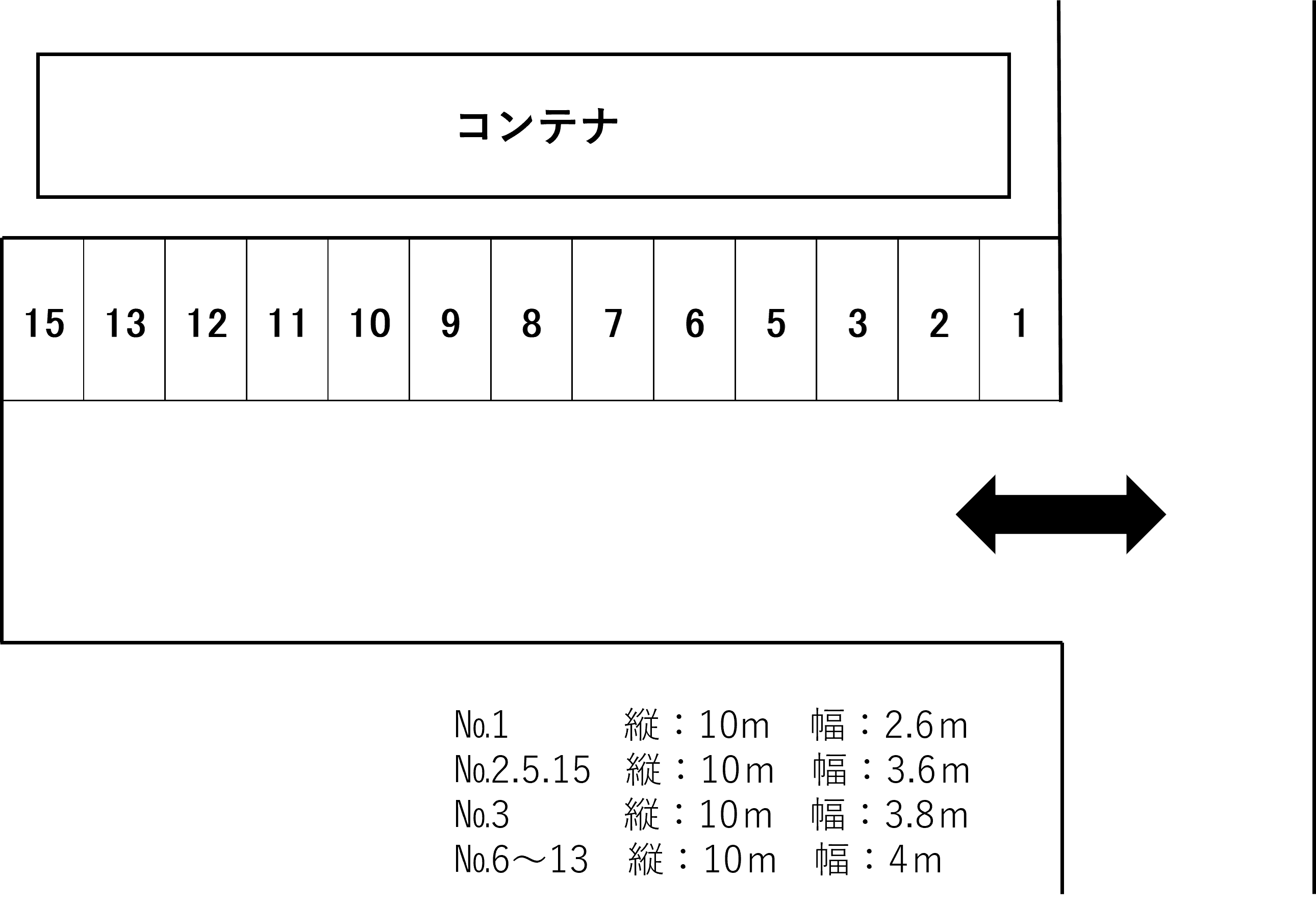 沖田トラックPの駐車配置図