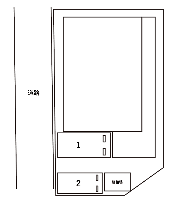 アンプルール クラージュ 瓢箪山 駐車場の駐車配置図