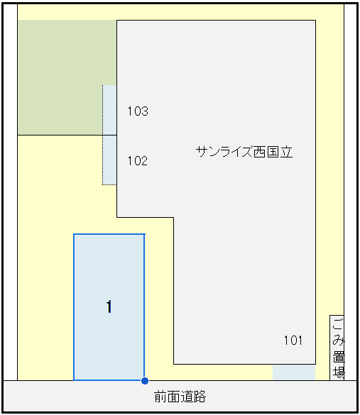 サンライズ西国立の駐車配置図