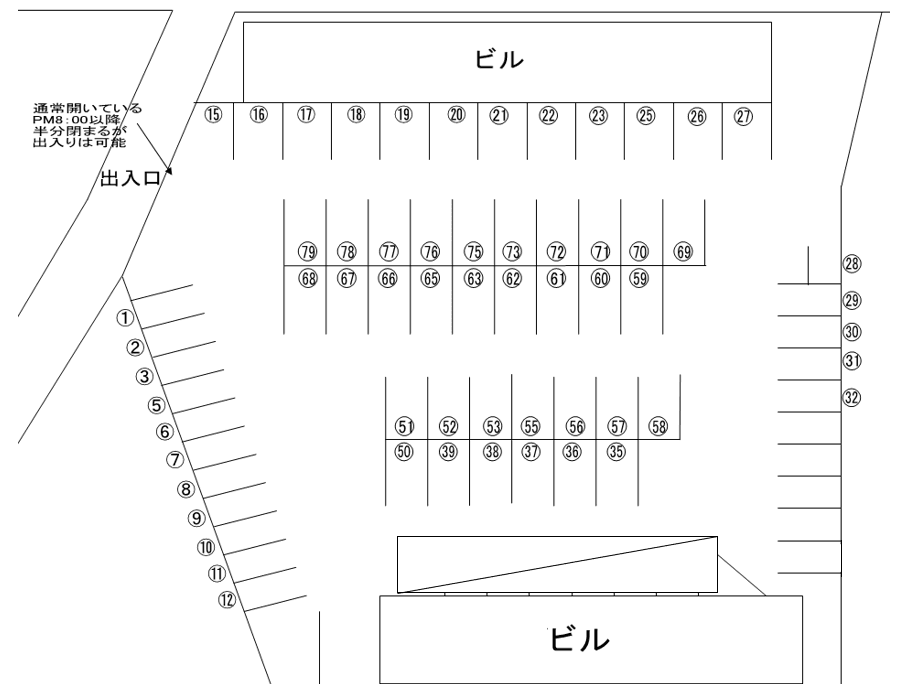 (有)まるせいビルパーキングの駐車配置図