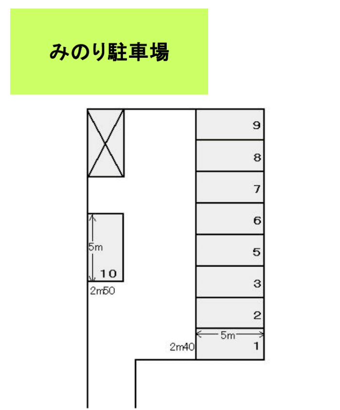 みのり駐車場の駐車配置図