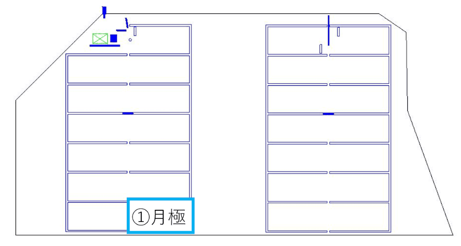 可児駅前の駐車配置図