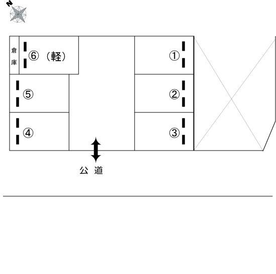 城山町三ツ池駐車場の駐車配置図