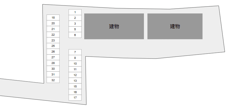 アンソレイユ A・B別駐車場の駐車配置図