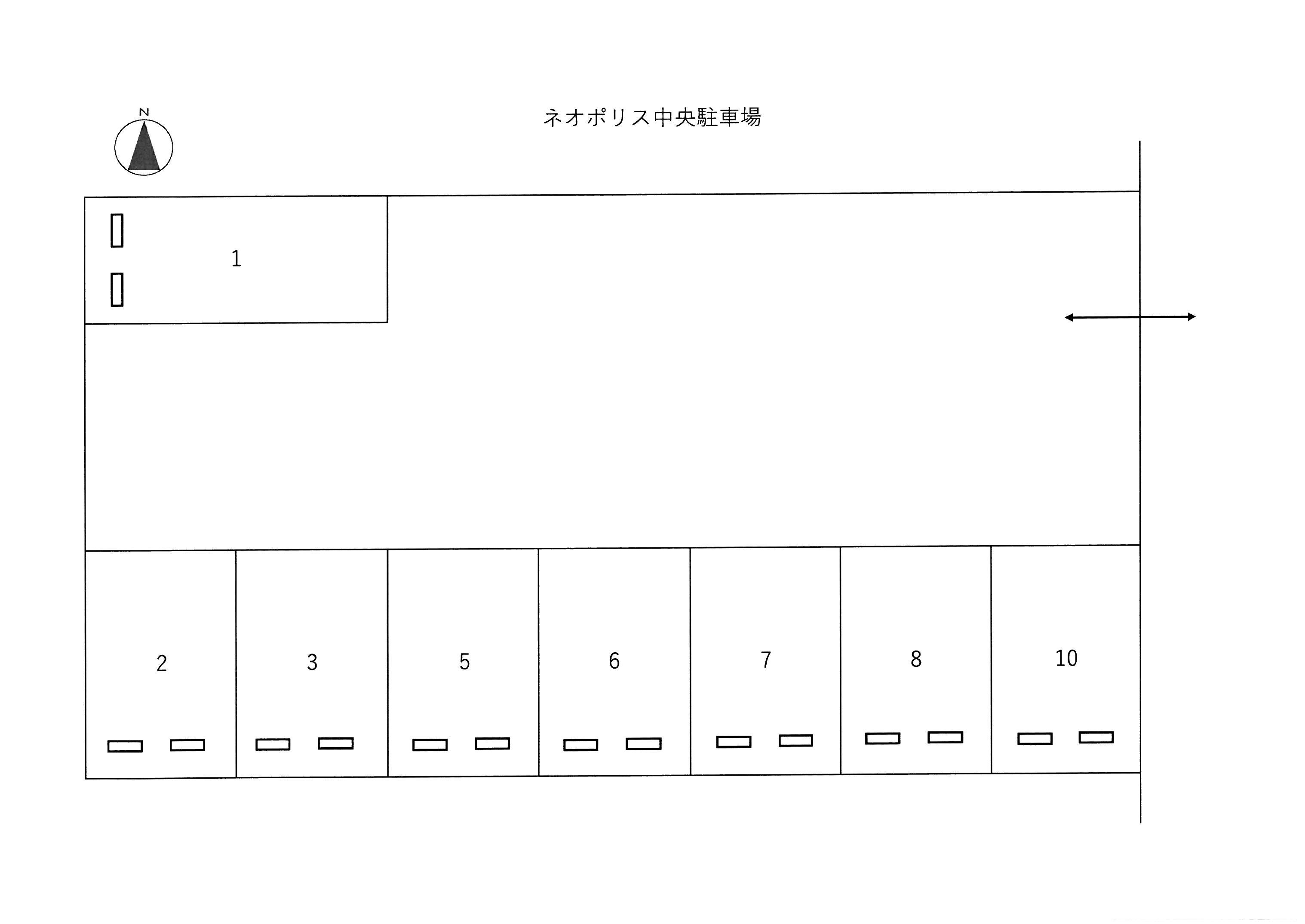 ネオポリス中央駐車場の駐車配置図