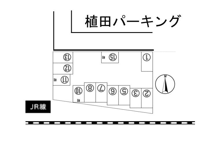 植田パーキングの駐車配置図