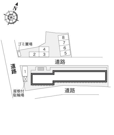 ストリートハウス(34681) 敷地外駐車場の駐車配置図