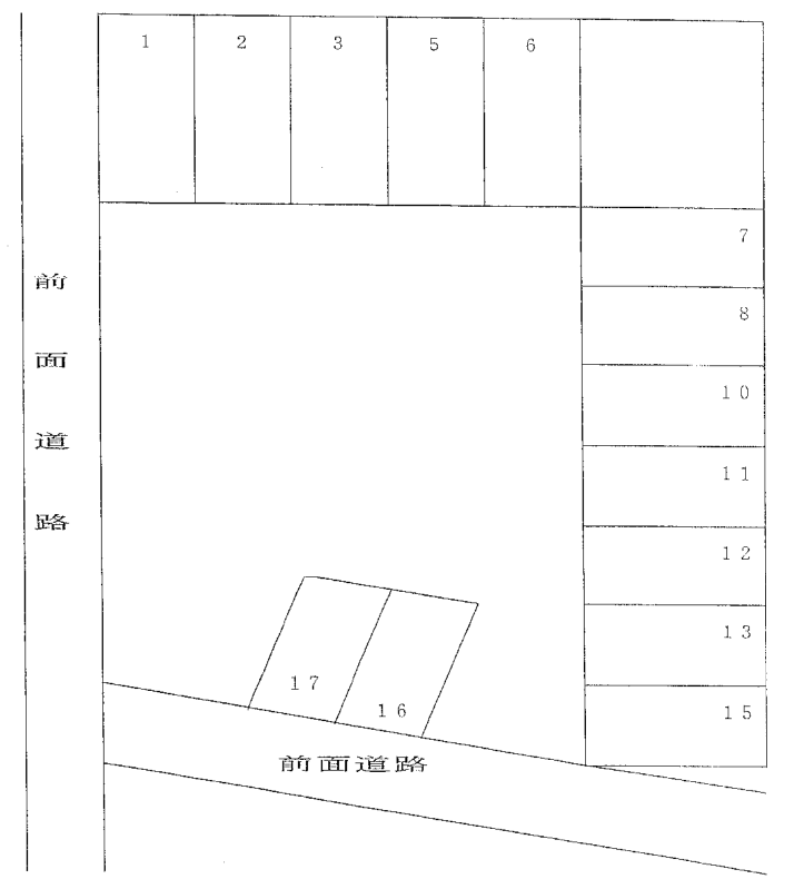第2長江新町パーキングの駐車配置図