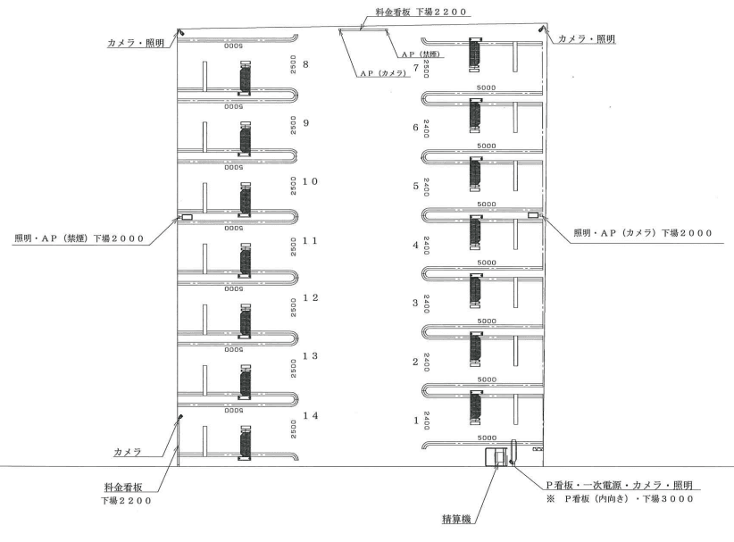 ブレイク×ザ・パーク小金井中町の駐車配置図