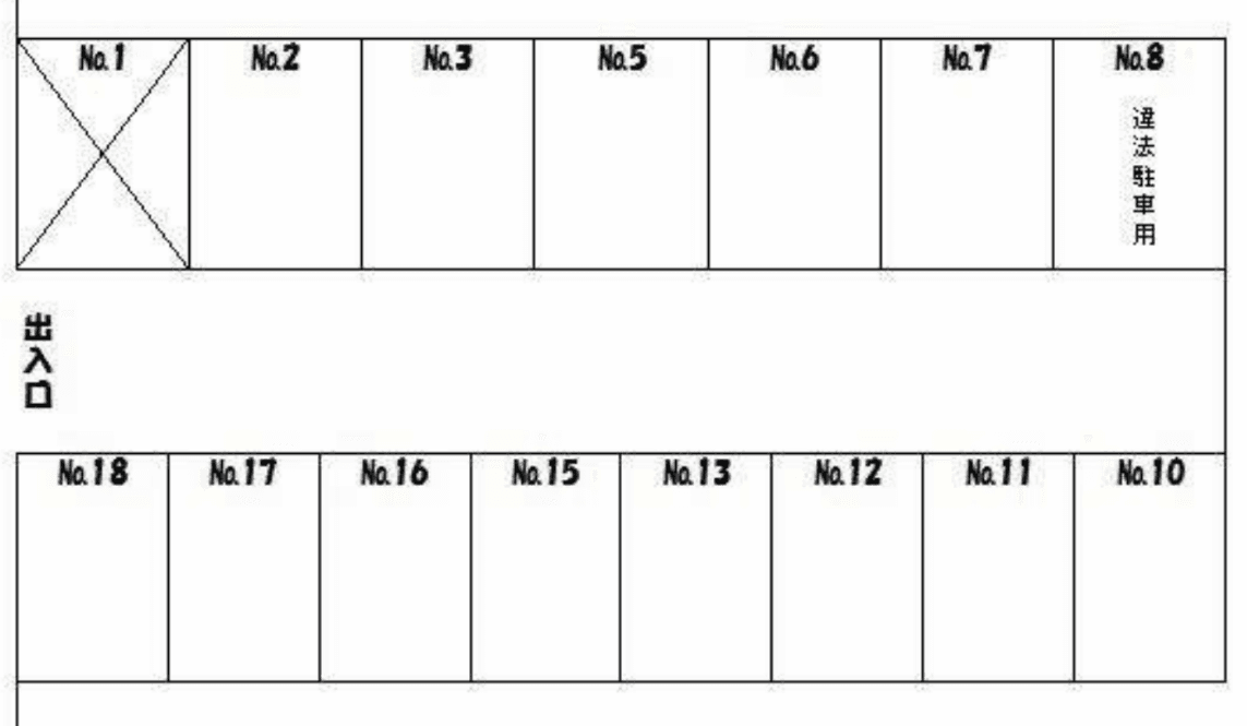 マル井パーキングの駐車配置図