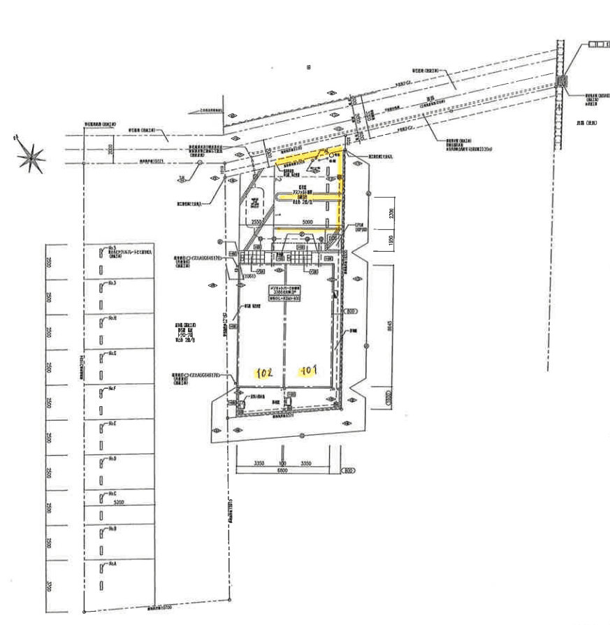 メゾネットパーク壱本松の駐車配置図