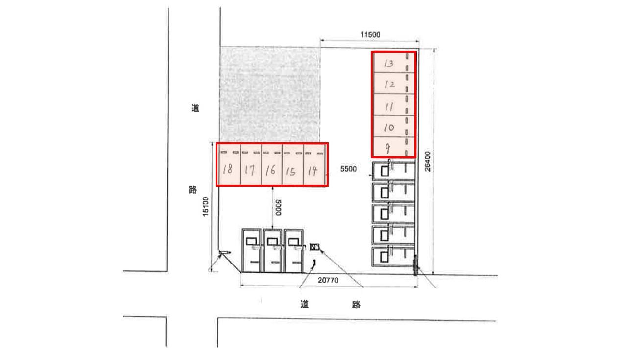 町田市旭町1丁目第1の駐車配置図