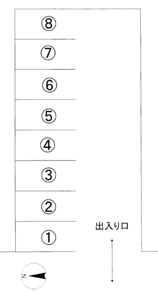 上桂森下町ガレージ№②の駐車配置図