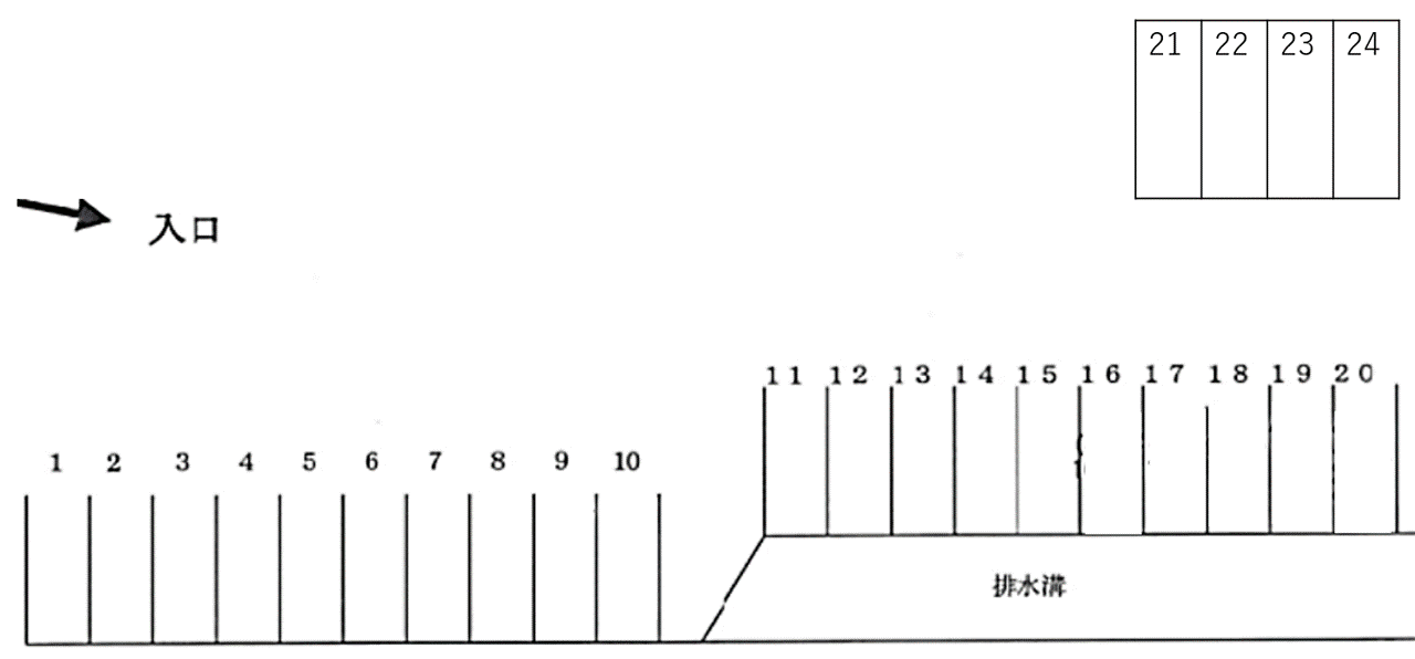 ひかりパーキングの駐車配置図