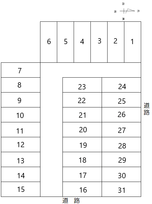 向宿2丁目 第1駐車場の駐車配置図