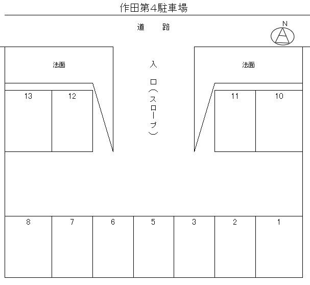 作田第4駐車場の駐車配置図