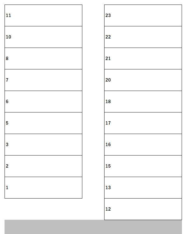 佐野東陽第2月極駐車場の駐車配置図