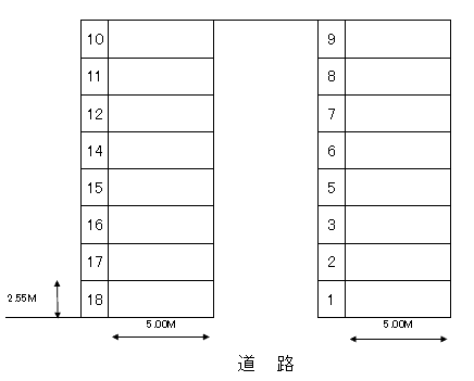 井上駐車場の駐車配置図