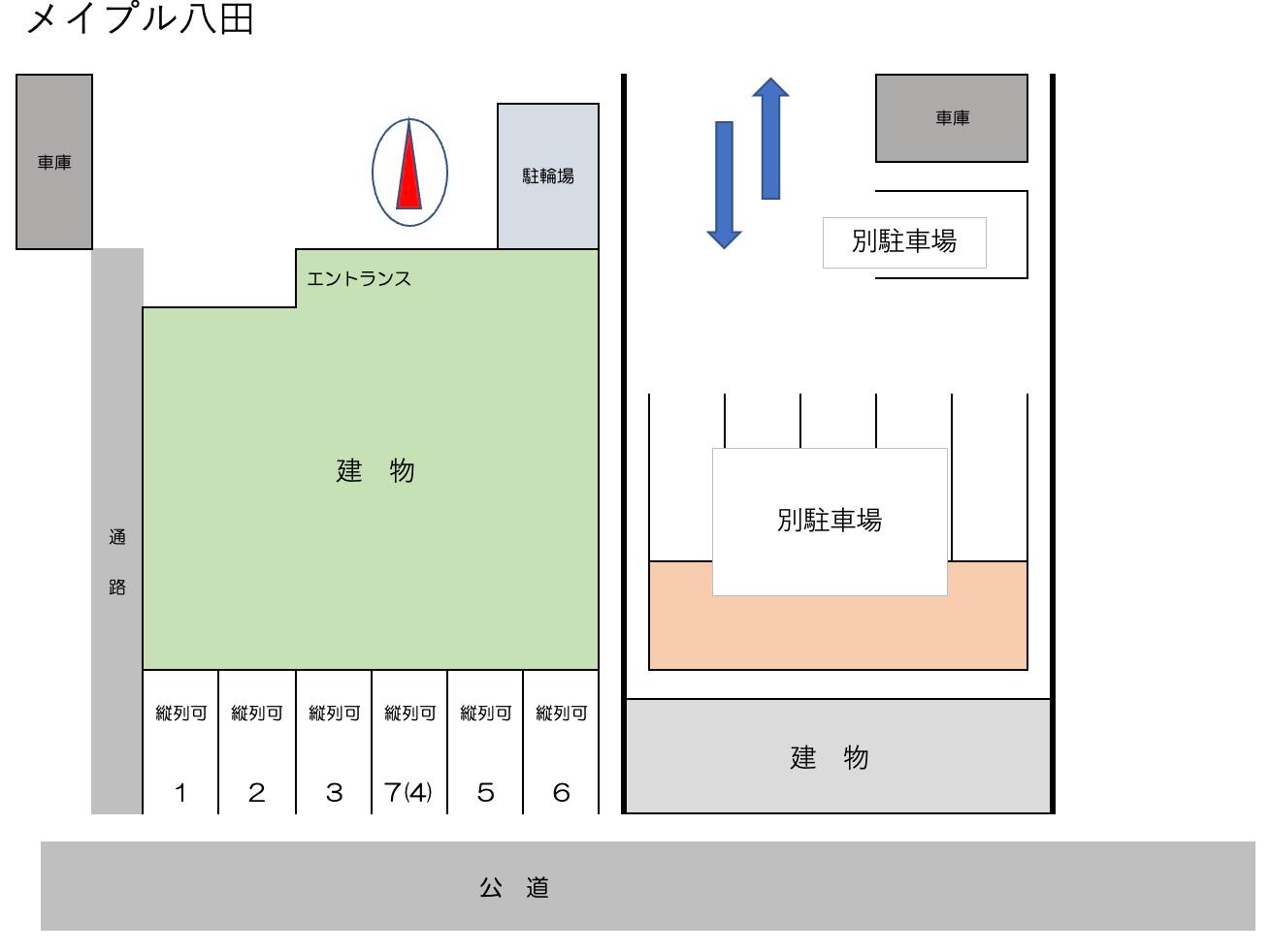 メイプル八田の駐車配置図