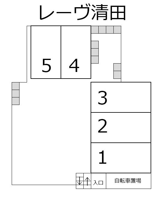 レーヴ清田の駐車配置図