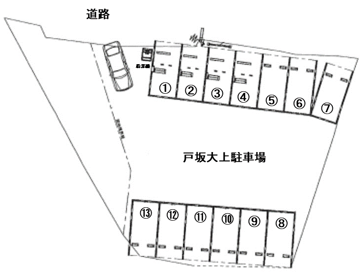 戸坂大上駐車場の駐車配置図