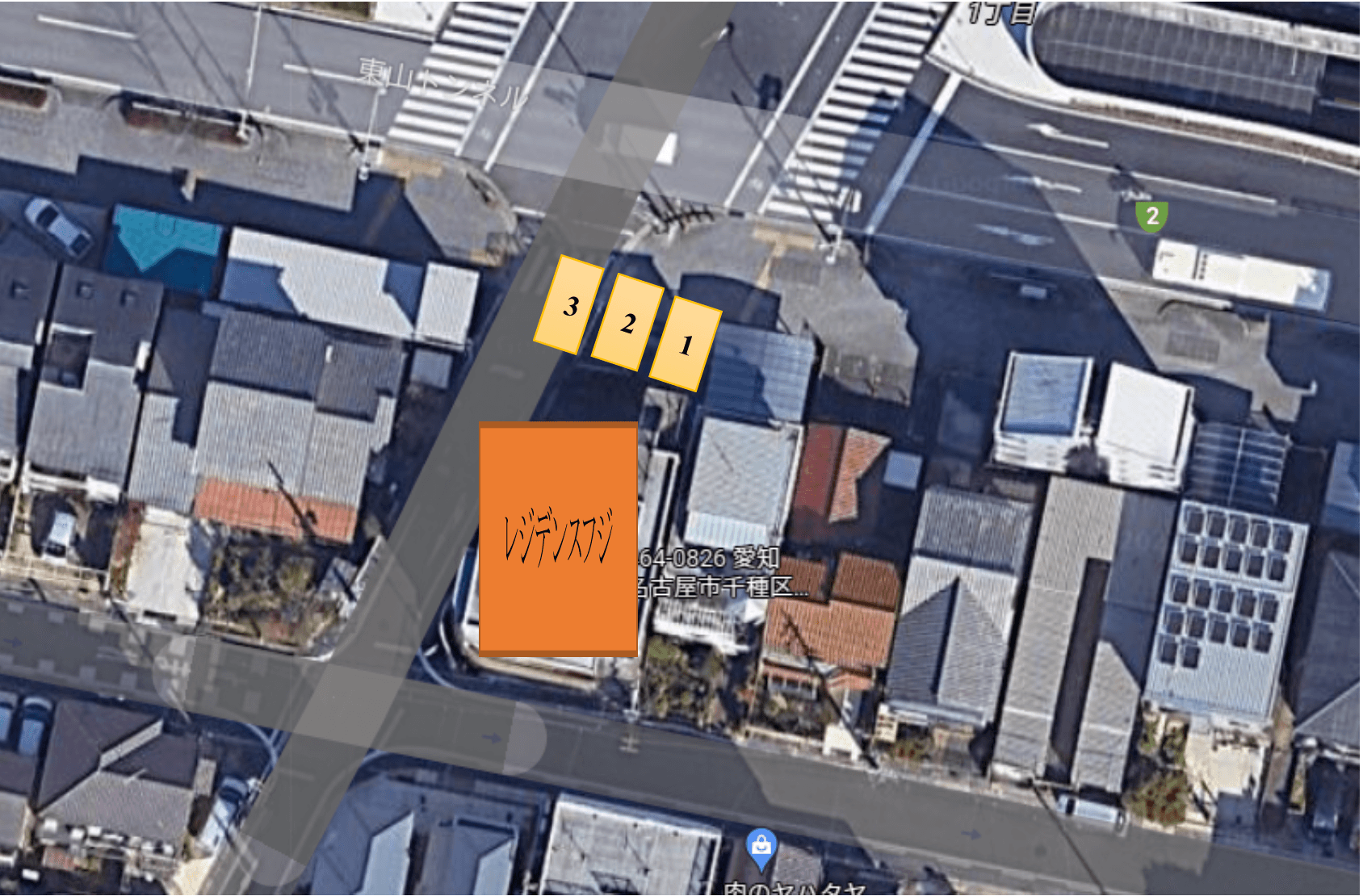 レジデンスフジの駐車配置図