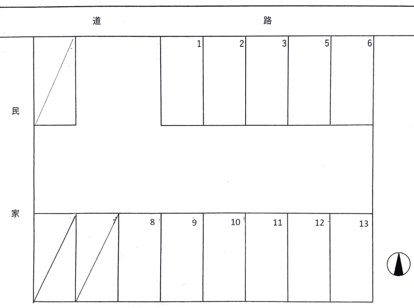 武藤上萱津森41-1・42-1駐車場の駐車配置図