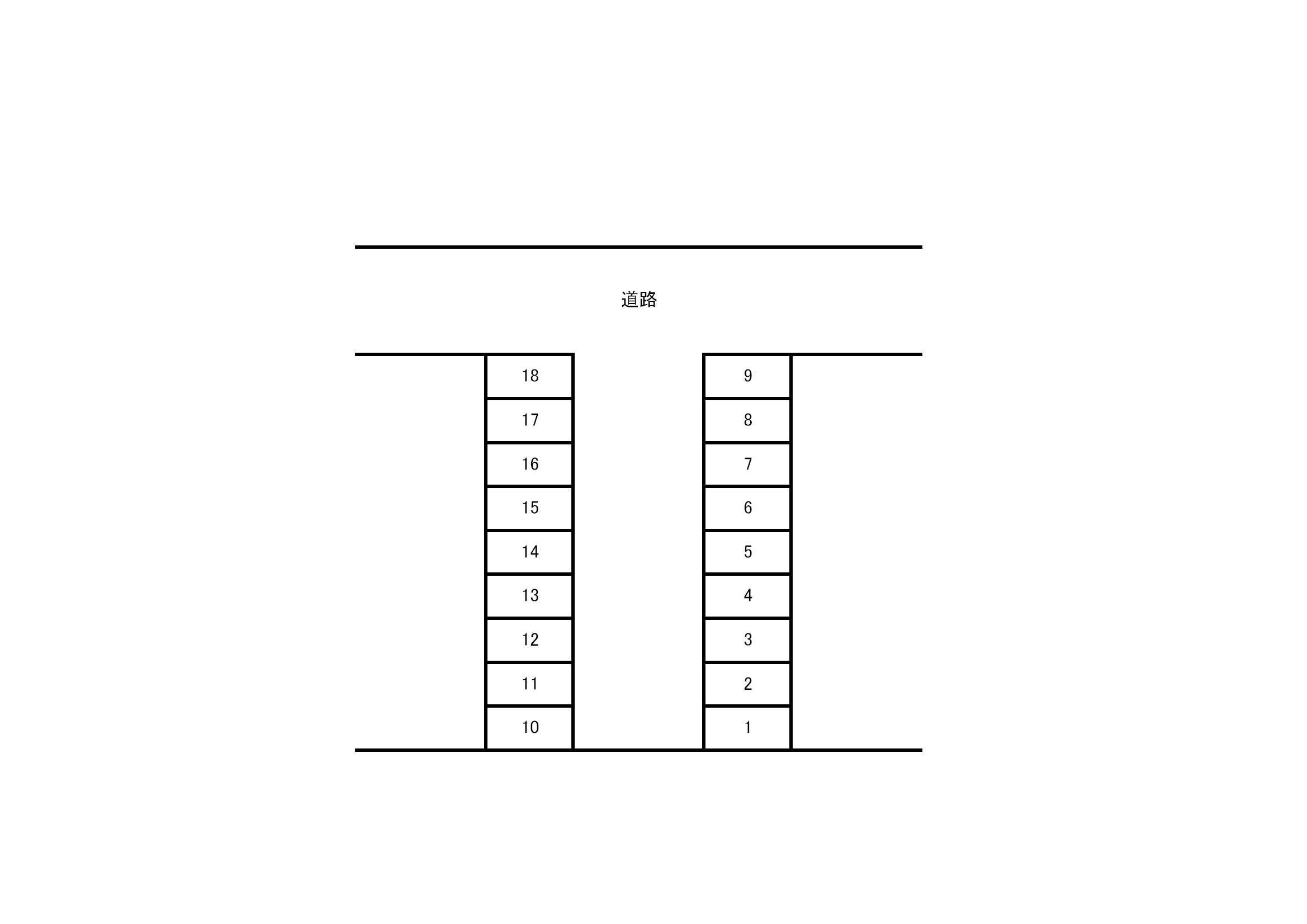 四之宮-山田駐車場の駐車配置図
