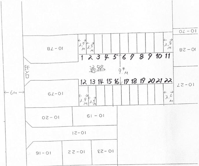 高橋パーキングの駐車配置図