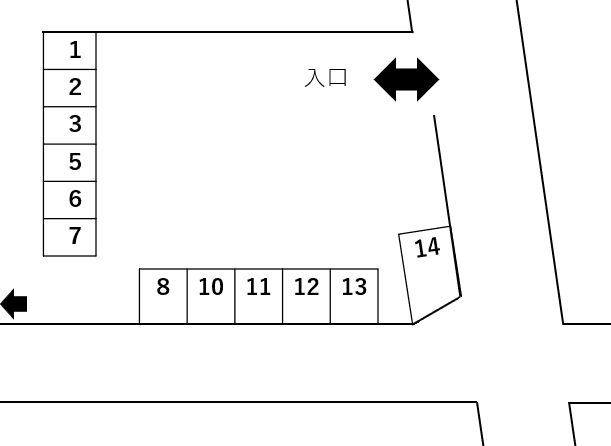 なるせ 駐車場の駐車配置図