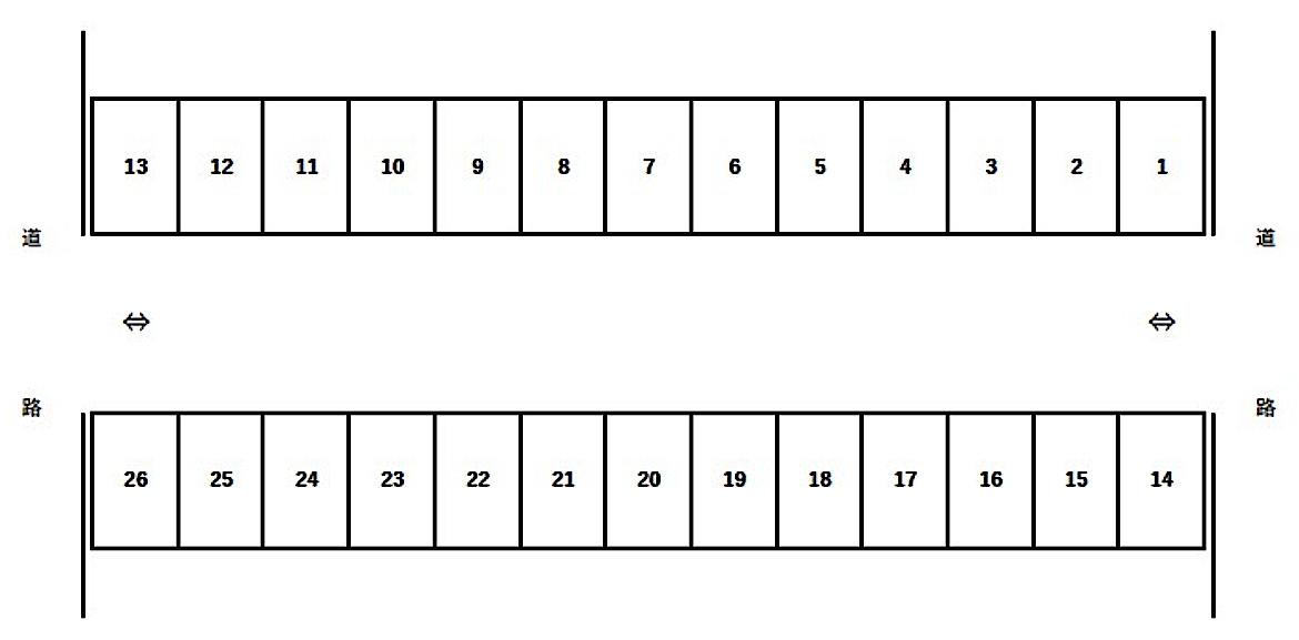 佐野パーキングの駐車配置図