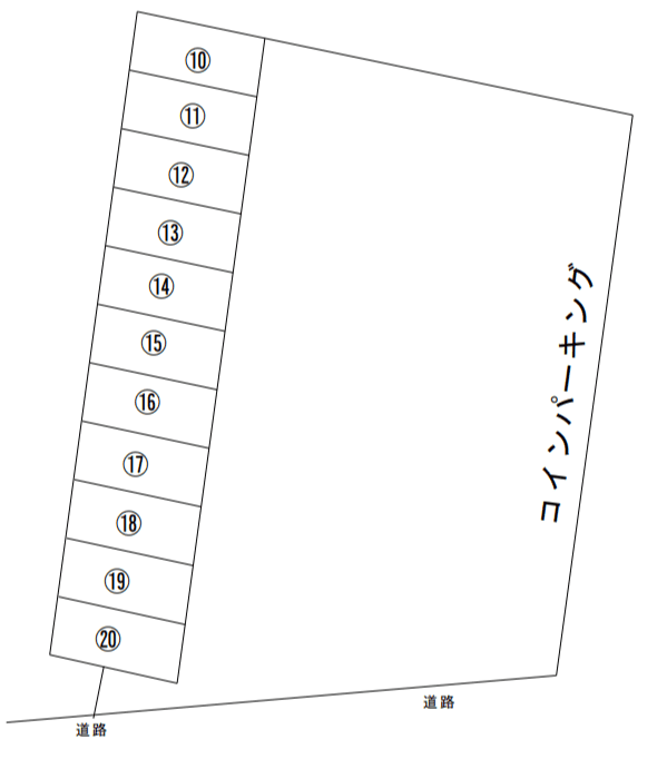 常盤町駐車場の駐車配置図