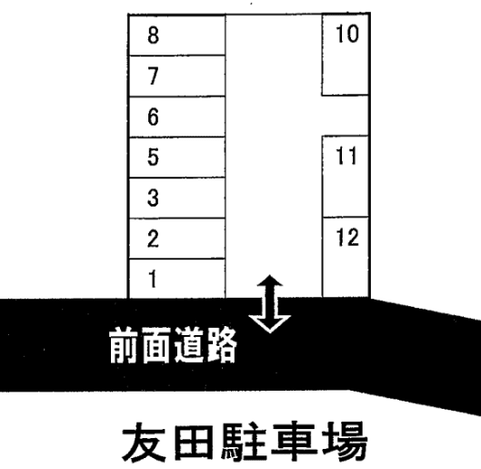 友田駐車場の駐車配置図
