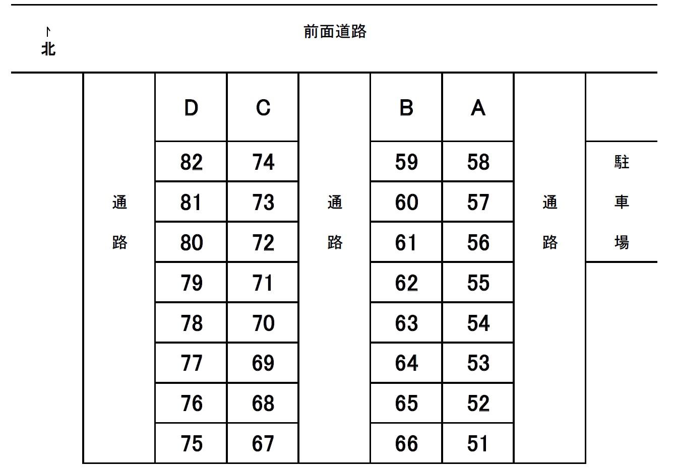 しまんとパーキング中村東町三丁目8番 ガレージの駐車配置図
