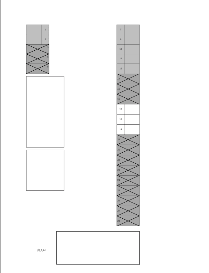 ルミエール パーク茶屋町月極駐車場の駐車配置図