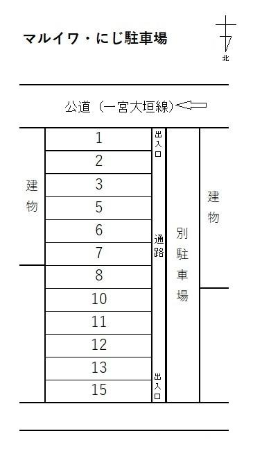 マルイワ・にじ駐車場の駐車配置図