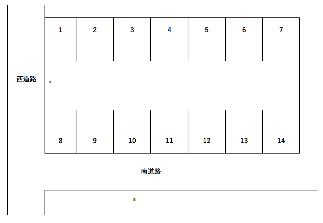 大平台2丁目107-8駐車場の駐車配置図