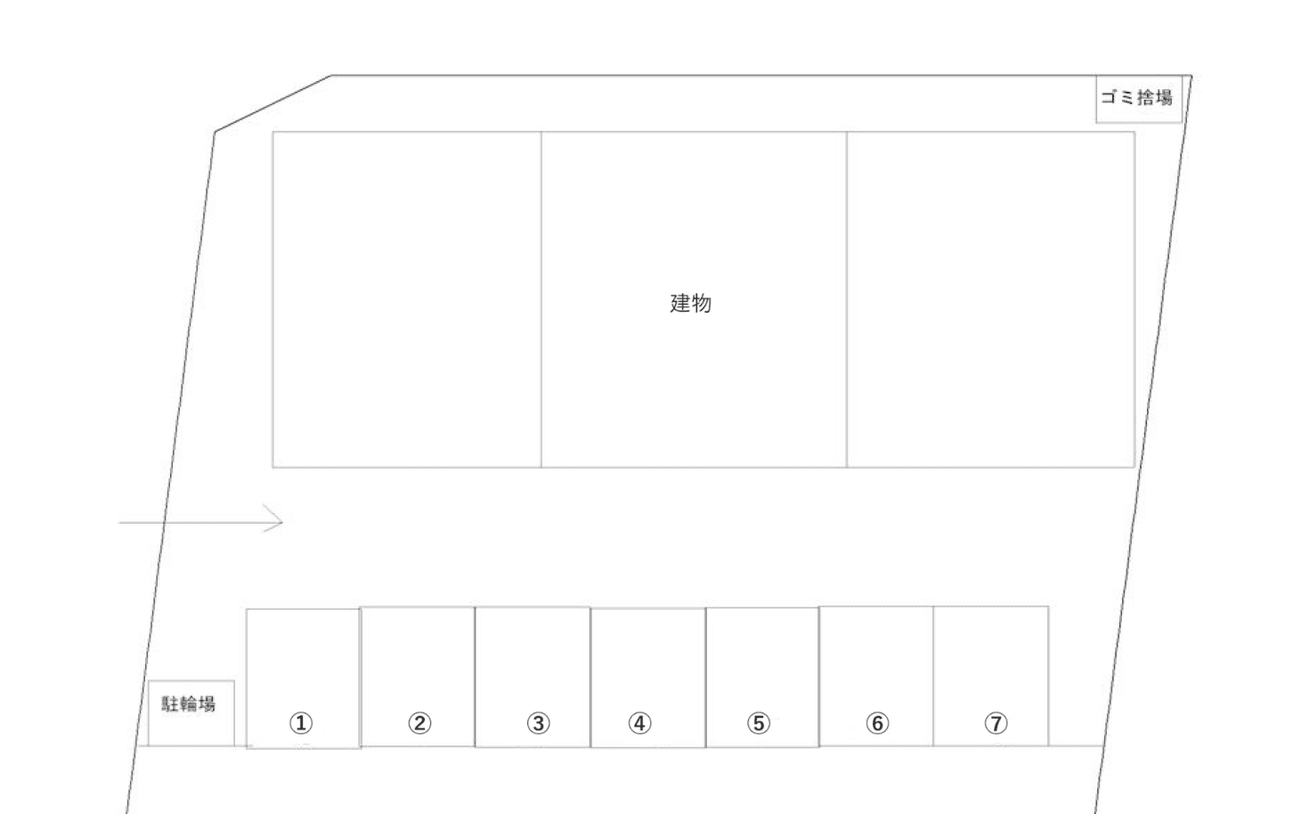 ソレアード駐車場の駐車配置図