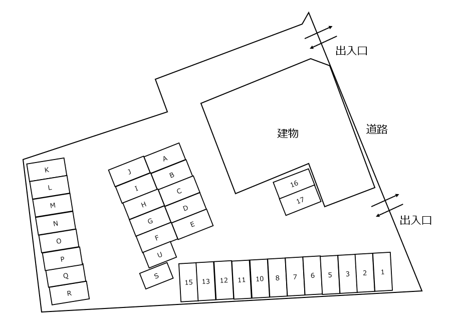 市川栄町駐車場の駐車配置図